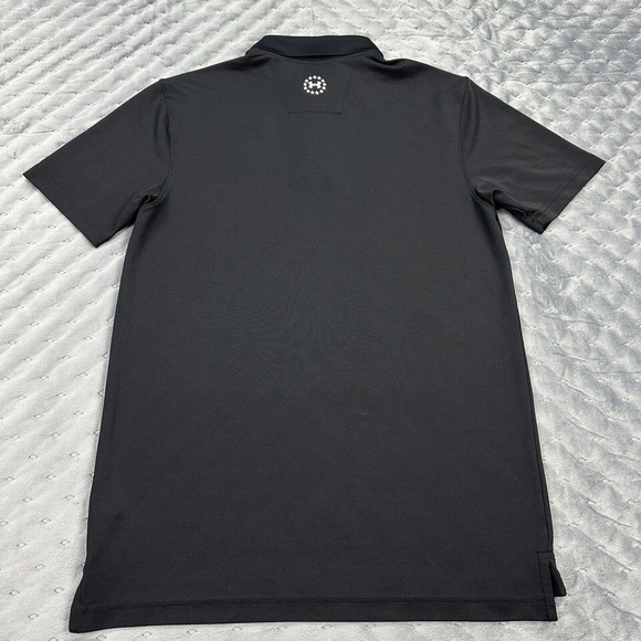 Under Armour Polo Shirt Mens Small Black Wounded Warrior Project Heat Gear Golf - Picture 2 of 11